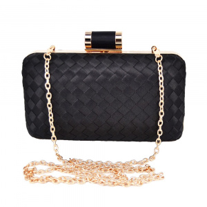 Weave Satin Chain Clutch Handbags Weddinbg Purse for Lady