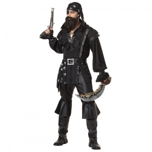 Jack Sparrow Pirate Halloween Cosplay Costume for Men with Eyepatch