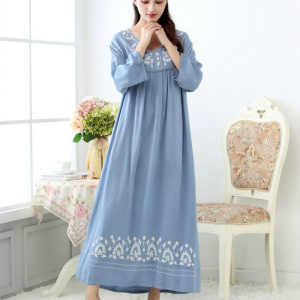 Spring and Autumn Sleepwear Women's Cotton Long Nightgown Loose Comfortable Nightwear Long Sleeve Night Dress Women Sleepshirts