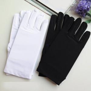 1 Pair Spring Summer Spandex Gloves Black White Etiquette Thin Stretch Gloves Dance Tight White Jewelry Gloves Gloves For Male