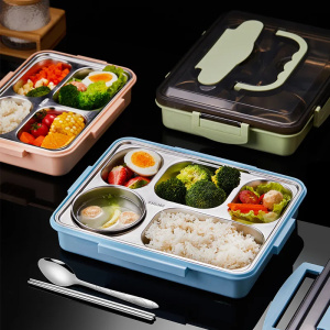 304 Stainless Steel Lunch Box Student Canteen Microwavable Bento Portable Insulation Compartments lunchbox Food Containers