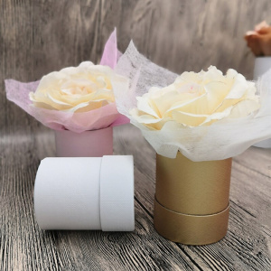 Mini Single Flower Bucket Flower Box Single Rose Round Flower Box Florist Bouquet Boxes Barrel for Valentine's Day Wedding Party