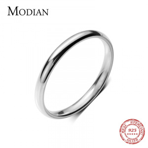 Modian Hight Quality 100%  925 Sterling Silver Ring for Women Fashion Glossy Simple Ring Korea Style Fine Jewelry Bijoux