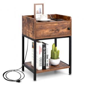 Durable end table with charging station / Movable lift top end table