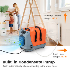 180 Pints Commercial Dehumidifier with Pump and Drain Hose for Basements and Crawl Spaces - Additional Image