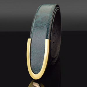 green luxury genuine leather men women belts The latest quality of the best C buckle fashion ladies