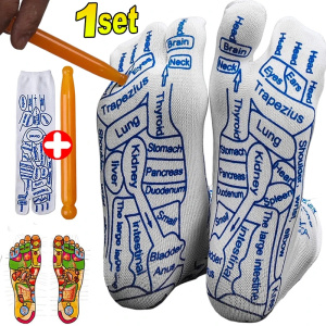 Acupressure Reflexology Socks - Soft Feet Massage Relief for Women and Men