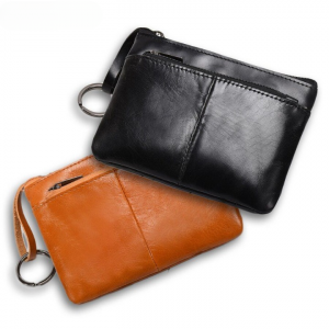 Mini Purse for Men Wallet Women Genuine Leather Zipper Vintage Short Lady Small Slim Female Women's Wallet Male Thin portomonee