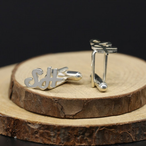 925 Sterling Silver Cufflink 2 Initials Customized Letters Cuff Link Men Jewelry Personalized Father Gift