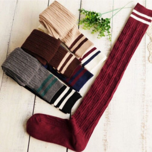 Womens Girls Over The Knee Long Socks Cotton Knit Warm Soft Thigh High Stockings