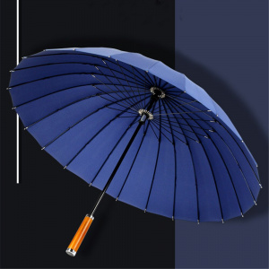 Leodauknow Wooden Pongee Cloth 24k Rainproof Men Windproof Business Outdoor Strong Wind Resistant Women Parasol Umbrella Chinese