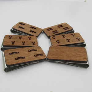 Money Clip Cash Clamp Holder Portable Wooden Slim Money-Clip Wallets Purse for Pocket Metal Money Holder Bill Clip