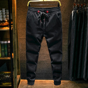 Hip Hop Harem Modis Kpop Fashions Black Jeans Men Streetwear Korean Style Denim Trousers 2020 Ripped Patch Jeans Loose Clothes