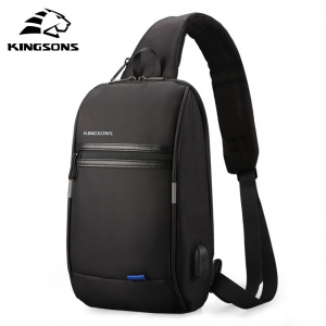 Kingsons Male Chest Bag Crossbody Bag Small Single Shoulder Strap Back pack Casual Travel Bags