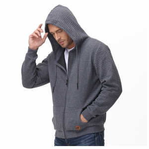 Men's Fashion Zip Up Hoodies Spring and Autumn Streetwear Casual New Coat Hooded Sweatshirt Jackets With Kanga Pocket