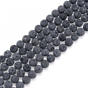 Unwaxed Natural Lava Rock Round Bead Strands for DIY Jewelry Making 10 Strands