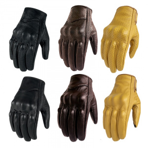 Motorcycle Gloves Genuine Leather Touch Men Summer Mitten Racing Cycling Glove Scooter Motorbike Luvas Da Motocicleta Os Carros