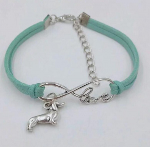 1pcs Infinity Love lucky 8 Bracelet  Dachshund dog Charm Pendant Women/ Men Simple Bracelets/Bangles Jewelry Gift 14 Colors