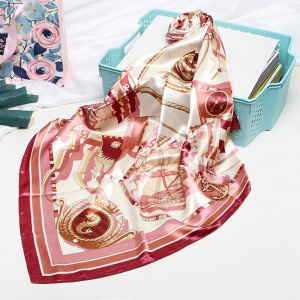 QLUKEOYY Printed Scarves for Women Spring Summer Professional Airline Stewardess Scarf