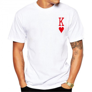 TEEHUB Hipster King of Hearts Men T-Shirt Fashion Tshirts Red Heart King Printed Tops Short Sleeve t shirts Essential Tee