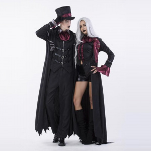 Men and Women Vampire Count Cosplay Halloween Costumes Aristocratic Dress masked ball Carnival Masquerade Nightclub Dance Suit