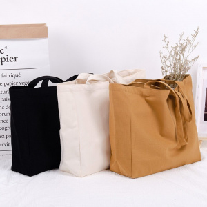 Large Eco Foldable Canvas Bags Women Unisex Blank Solid DIY Cotton Shoulder Bag Ladies Casual Handbag Reusable Shopping Tote New