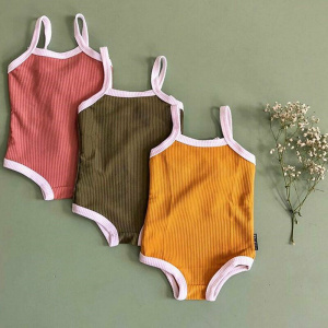 Cute Newborn Children Kids Baby Girls Swimwear Swimsuit One-piece Bikini Toddler Infant Solid Beachwear Suit