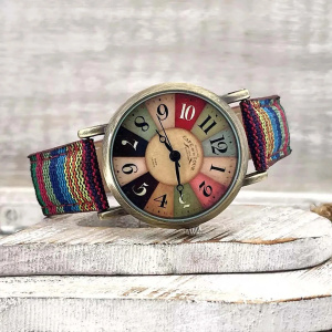 Rainbow Patterned Watches for Women and Men - Colorful Hand Band Design