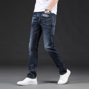 New Arrivals Jeans Men Quality Brand Business Casual Male Denim Pants Straight Slim Fit Dark Blue Men Plus Size 40 42 44 46