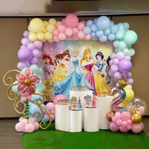 182pcs Disney Princess Foil Balloons 32" Number 1-9 Garland Arch Kit Latex Balloon For Party Decors Gifts