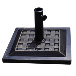 Heavy Duty Ratten Design Square 17.5 Inch Umbrella Base Stand 