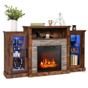 FireplaceÂ TV Stand with 16-Color Led Lights for TVs up to 65 Inch