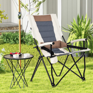 Outdoor Chaise Lounge Chair with Sunshade and 6 Adjustable Position-Brown