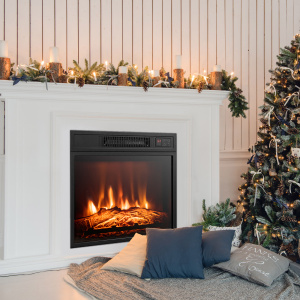 18 Inch Electric Fireplace Insert with Adjustable LED Flame and Remote Control for All-Season Comfort - Additional Image