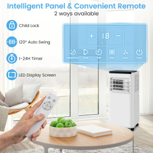8000 BTU Portable Air Conditioner with Remote Control for Efficient Cooling - Additional Image