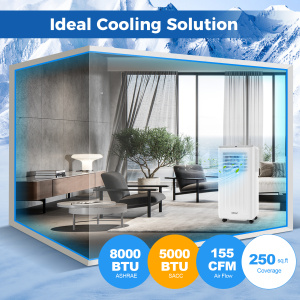 8000 BTU Portable Air Conditioner 3-in-1 AC Unit with Fan and Dehumidifier - Additional Image