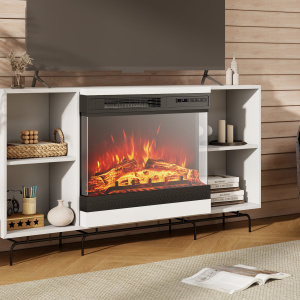 24 Inch 3-Sided Glass Electric Fireplace Heater with Remote Control and 5000 BTU for 400 sq ft Heating - Additional Image