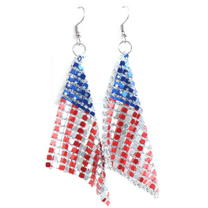 Flag Earrings For 4th Of July Made From Stainless Steel With Durable UV Printed