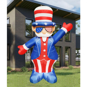 OEM ODM 5FT Patriotic Independence Day 4th of July Inflatable Uncle Sam With LED Light