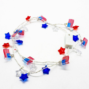American Flag LED Light Up Star Necklace For 4th Of July Decoration As Party Favor