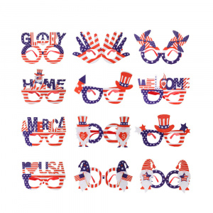 Eyewear Of Plastic Glasses For 4th Of July With USA Flag And Gnome