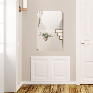 Metal Frame Wall-Mounted Rectangle Mirror - Additional Image