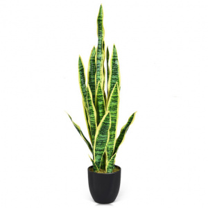 35.5 Inch Artificial Snake Plant with Stand for Home Decoration