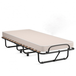 Folding guest bed with mattress, Made in Italy Foldable bed frame