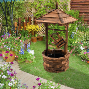 Patio Wooden Water Fountain with Electric Pump - Additional Image