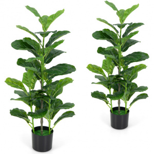 Easy maintenance artificial fiddle leaf fig tree / 2-pack faux fiddle leaf fig tree