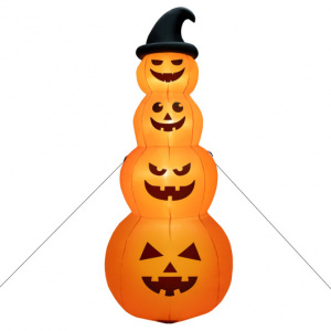 Inflatable Halloween Pumpkin Stacks LED Lit Halloween Decoration, 8 Feet