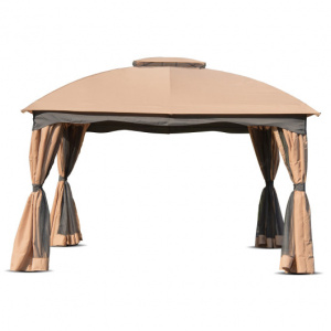 12 x 10 Feet Patio Canopy Double Vented Heavy Duty Steel Gazebo