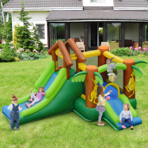 Kids Inflatable Jungle Bounce House Castle with 750W Blower