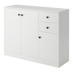 White Sideboard Buffet Cabinet 2 Pull-out Drawers